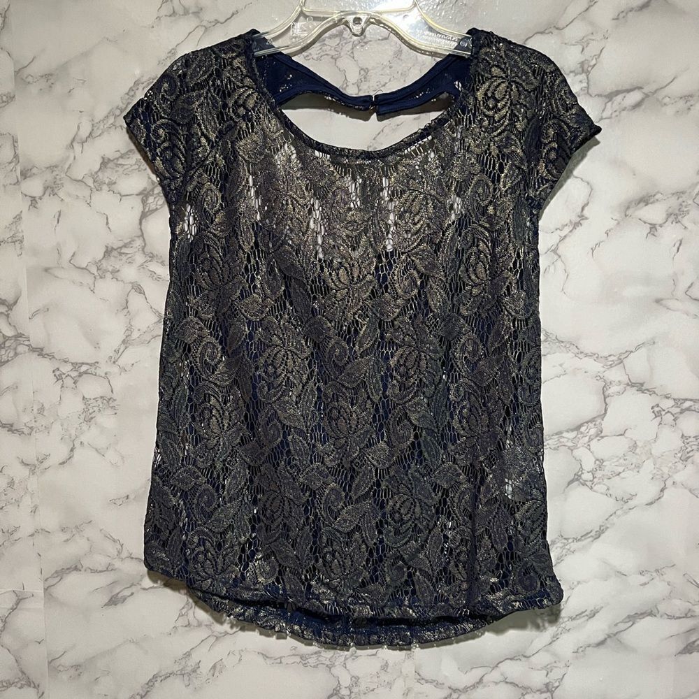 Zara Trafaluc Scoop Neck Lace Top Size S